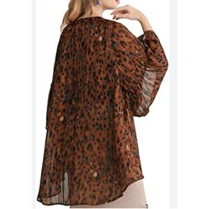 Umgee NWT Women’s Size S/M Sheer Animal Print Open Front Kimono Mob Wife NEW